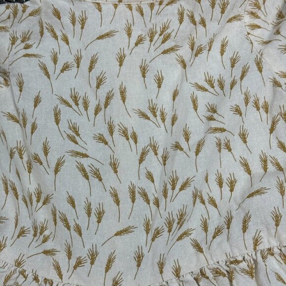 H&M Baby Two Piece Dress Set Wheat Print Cotton Fabric Natural White Size 6M - Picture 5 of 10